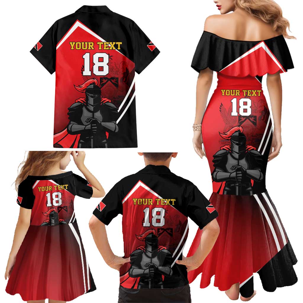 Custom Trinidad and Tobago Cricket Knight Riders Family Matching Mermaid Dress and Hawaiian Shirt Go Champion - Wonder Print Shop