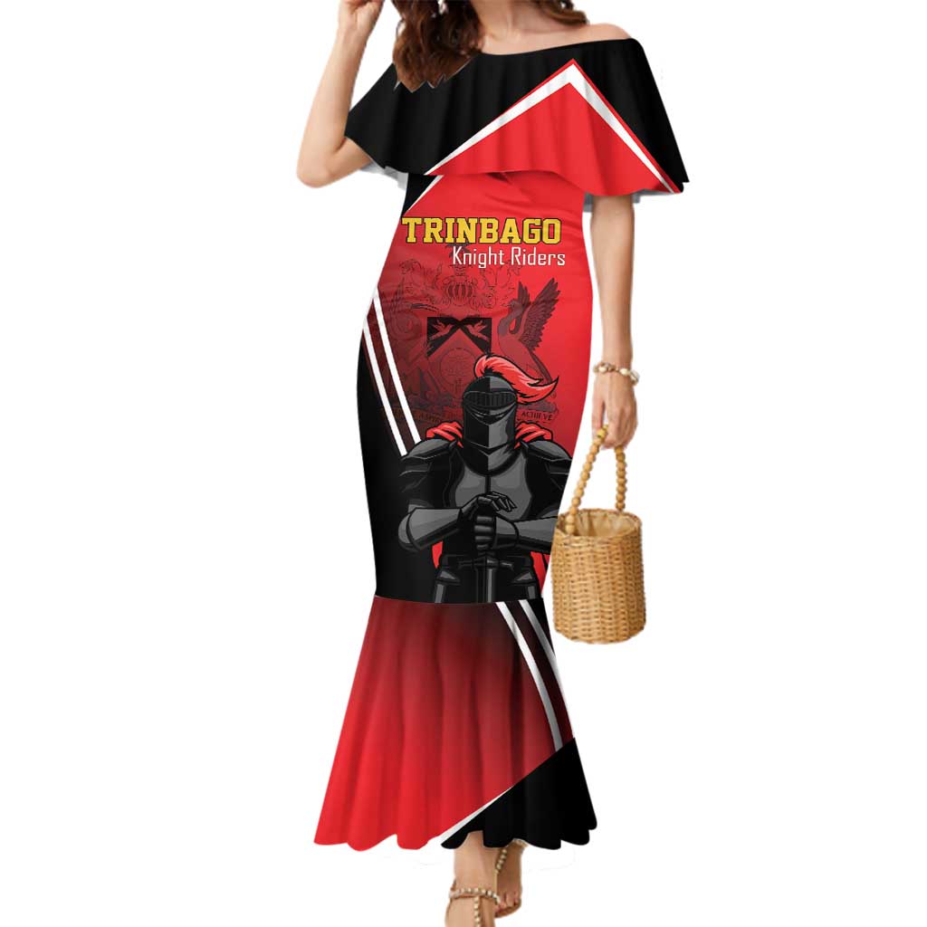 Custom Trinidad and Tobago Cricket Knight Riders Family Matching Mermaid Dress and Hawaiian Shirt Go Champion - Wonder Print Shop