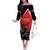 Custom Trinidad and Tobago Cricket Knight Riders Family Matching Off The Shoulder Long Sleeve Dress and Hawaiian Shirt Go Champion - Wonder Print Shop