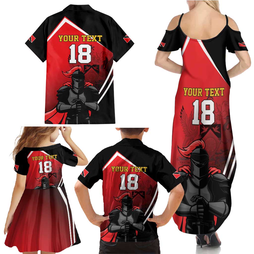 Custom Trinidad and Tobago Cricket Knight Riders Family Matching Summer Maxi Dress and Hawaiian Shirt Go Champion - Wonder Print Shop