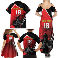 Custom Trinidad and Tobago Cricket Knight Riders Family Matching Summer Maxi Dress and Hawaiian Shirt Go Champion - Wonder Print Shop