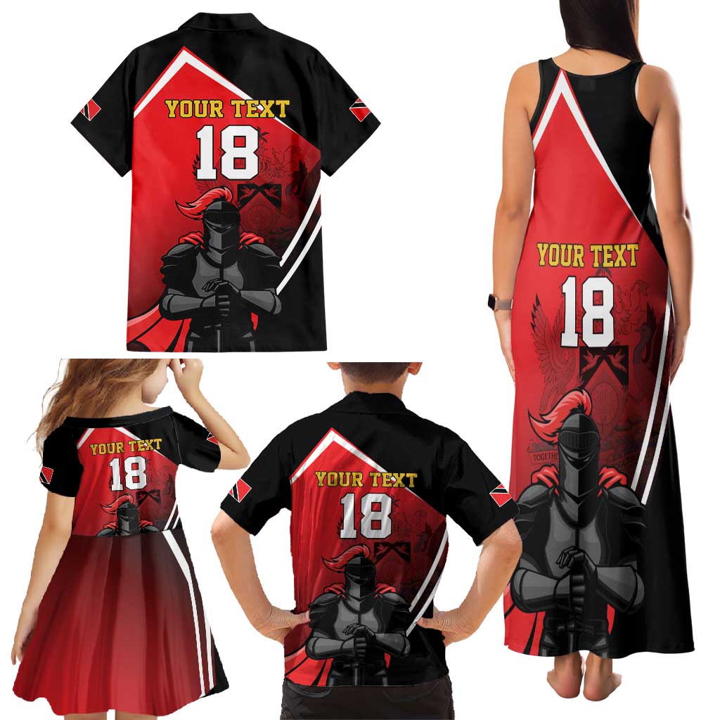 Custom Trinidad and Tobago Cricket Knight Riders Family Matching Tank Maxi Dress and Hawaiian Shirt Go Champion - Wonder Print Shop
