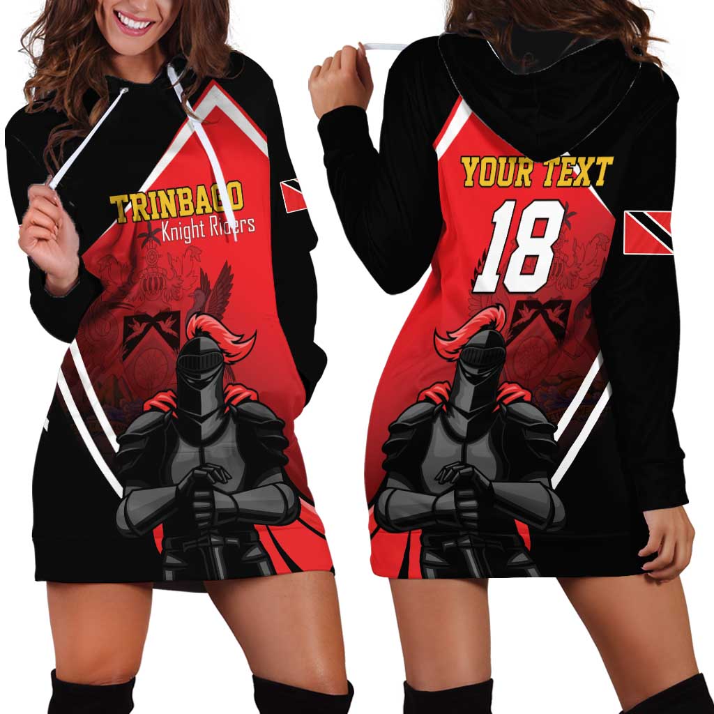 Custom Trinidad and Tobago Cricket Knight Riders Hoodie Dress Go Champion - Wonder Print Shop