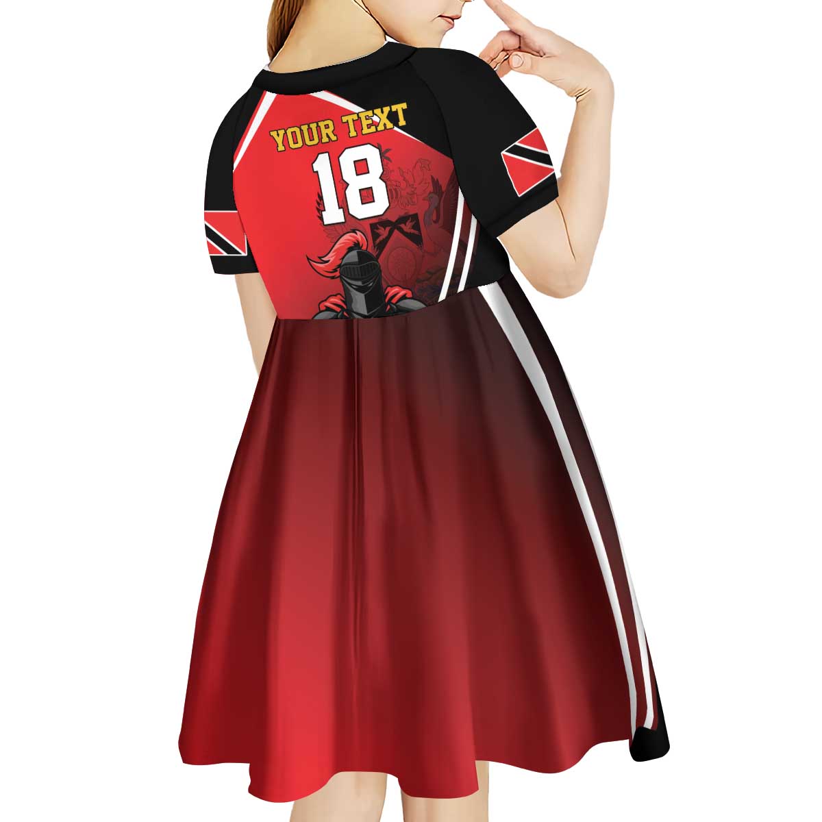 Custom Trinidad and Tobago Cricket Knight Riders Kid Short Sleeve Dress Go Champion - Wonder Print Shop