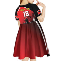 Custom Trinidad and Tobago Cricket Knight Riders Kid Short Sleeve Dress Go Champion - Wonder Print Shop