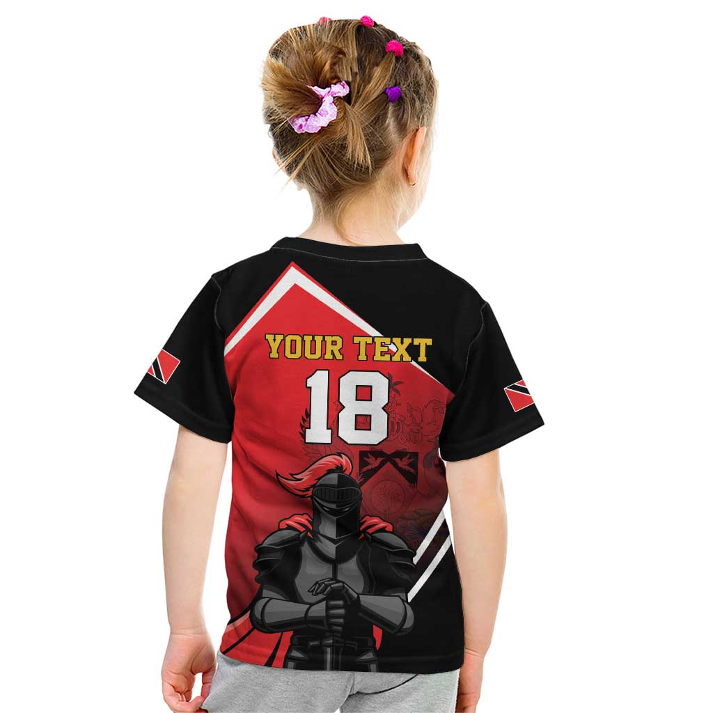 Custom Trinidad and Tobago Cricket Knight Riders Kid T Shirt Go Champion - Wonder Print Shop