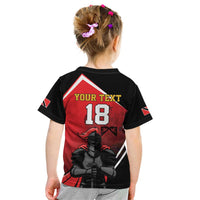 Custom Trinidad and Tobago Cricket Knight Riders Kid T Shirt Go Champion - Wonder Print Shop