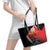 Custom Trinidad and Tobago Cricket Knight Riders Leather Tote Bag Go Champion - Wonder Print Shop