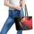 Custom Trinidad and Tobago Cricket Knight Riders Leather Tote Bag Go Champion - Wonder Print Shop