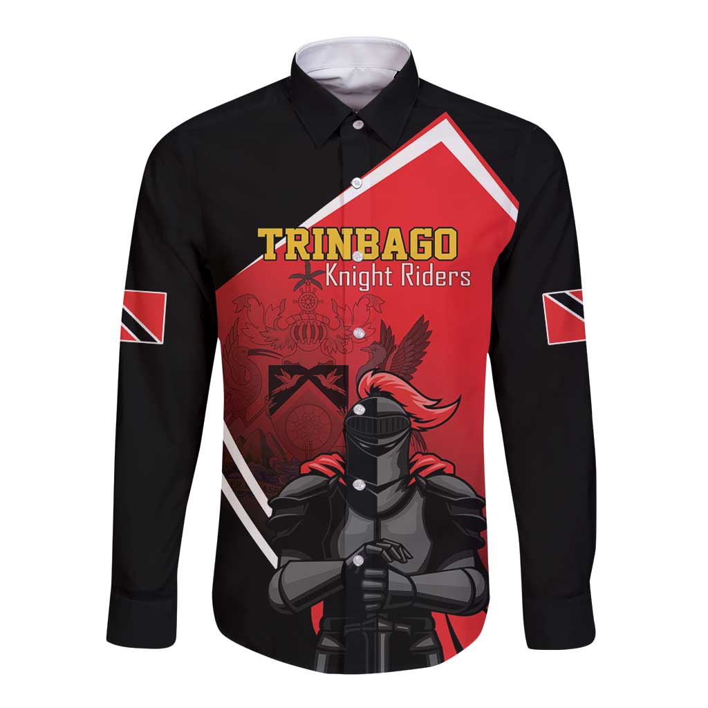 Custom Trinidad and Tobago Cricket Knight Riders Long Sleeve Button Shirt Go Champion - Wonder Print Shop