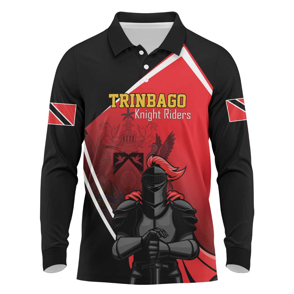 Custom Trinidad and Tobago Cricket Knight Riders Long Sleeve Polo Shirt Go Champion - Wonder Print Shop