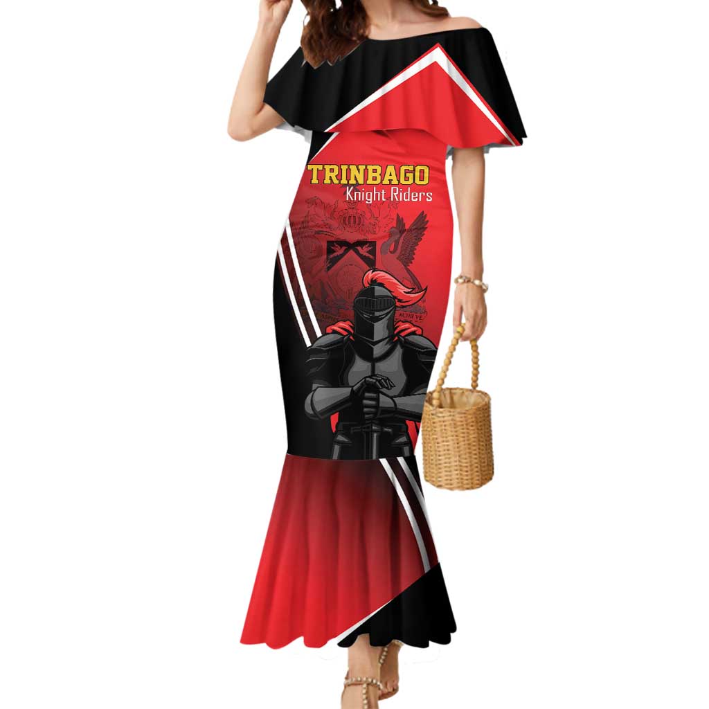 Custom Trinidad and Tobago Cricket Knight Riders Mermaid Dress Go Champion - Wonder Print Shop
