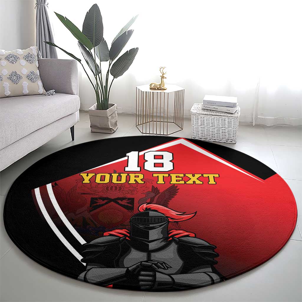 Custom Trinidad and Tobago Cricket Knight Riders Round Carpet Go Champion - Wonder Print Shop