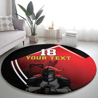 Custom Trinidad and Tobago Cricket Knight Riders Round Carpet Go Champion - Wonder Print Shop