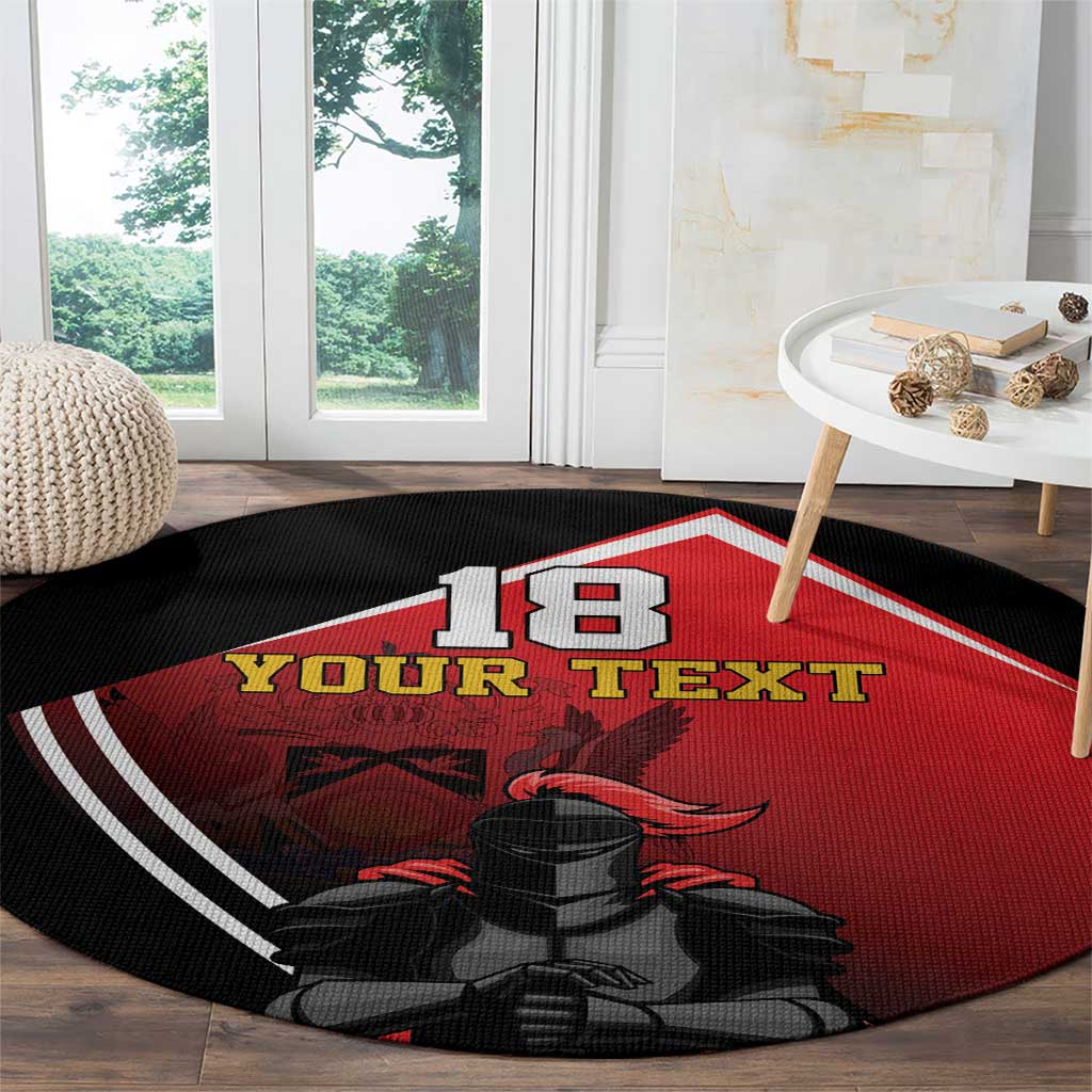 Custom Trinidad and Tobago Cricket Knight Riders Round Carpet Go Champion - Wonder Print Shop
