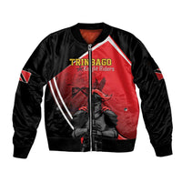 Custom Trinidad and Tobago Cricket Knight Riders Sleeve Zip Bomber Jacket Go Champion - Wonder Print Shop