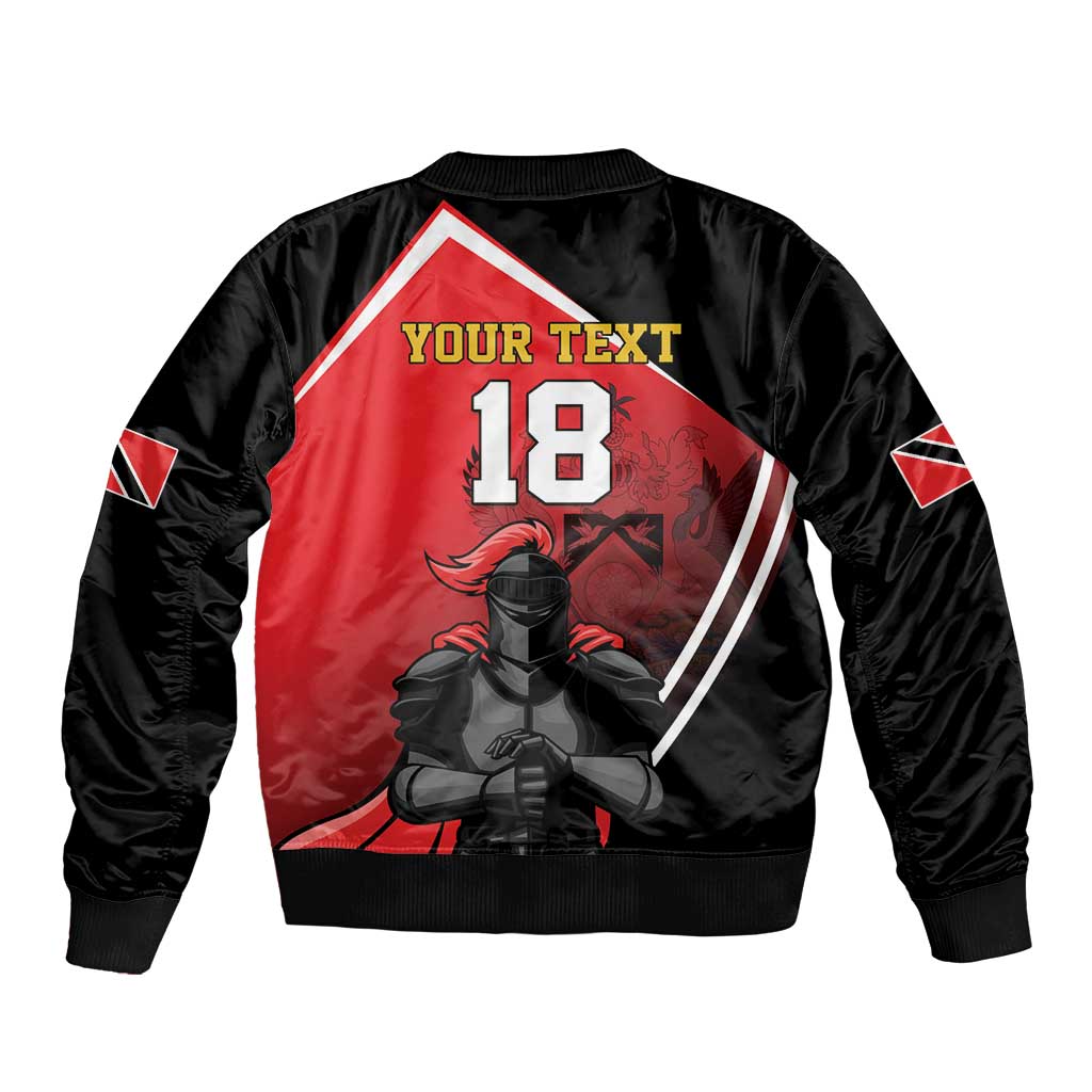 Custom Trinidad and Tobago Cricket Knight Riders Sleeve Zip Bomber Jacket Go Champion - Wonder Print Shop