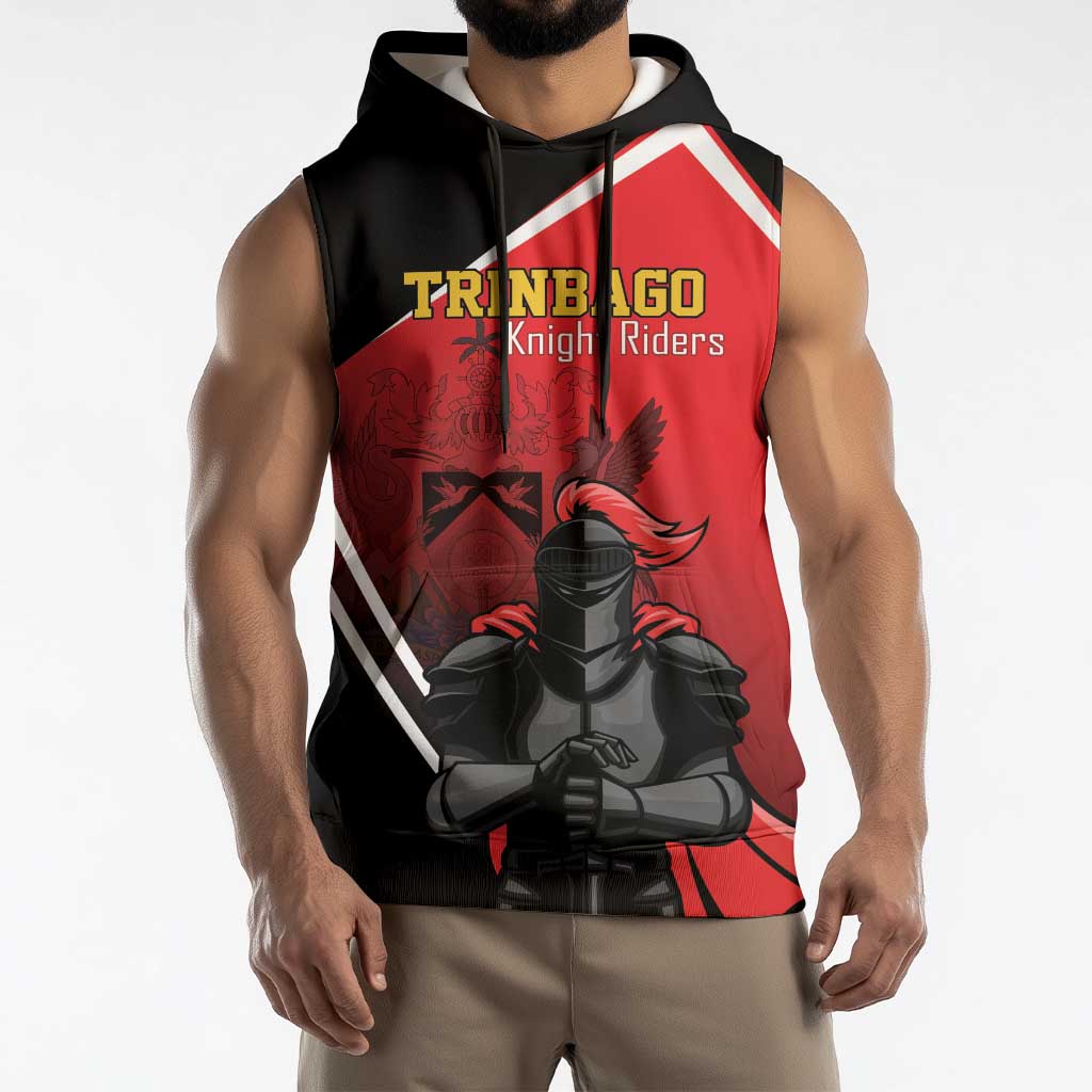 Custom Trinidad and Tobago Cricket Knight Riders Sleeveless Hoodie Go Champion - Wonder Print Shop