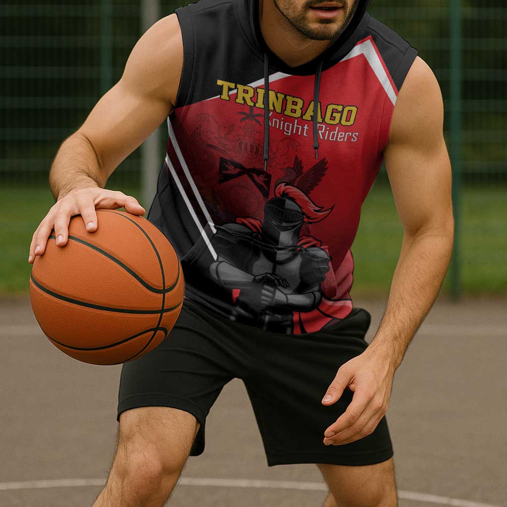 Custom Trinidad and Tobago Cricket Knight Riders Sleeveless Hoodie Go Champion - Wonder Print Shop
