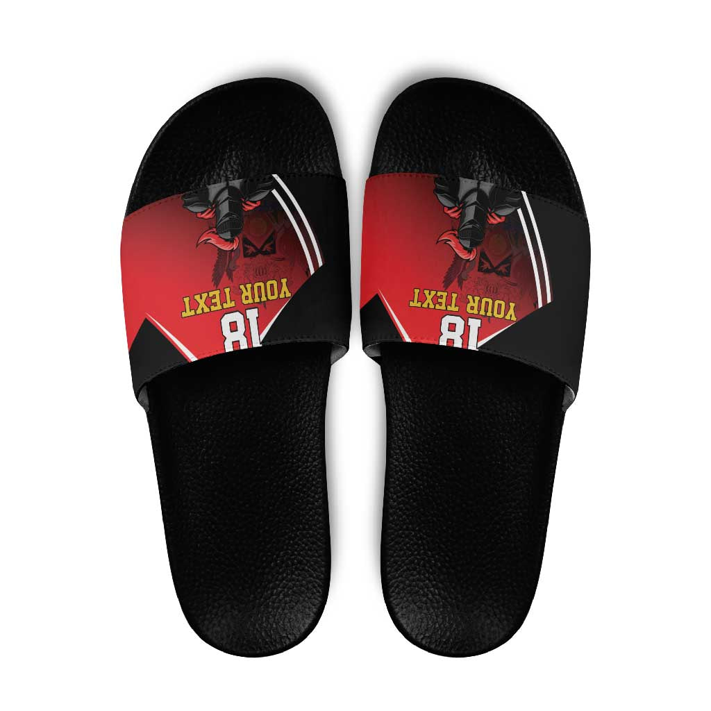 Custom Trinidad and Tobago Cricket Knight Riders Slide Sandals Go Champion - Wonder Print Shop