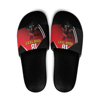 Custom Trinidad and Tobago Cricket Knight Riders Slide Sandals Go Champion - Wonder Print Shop