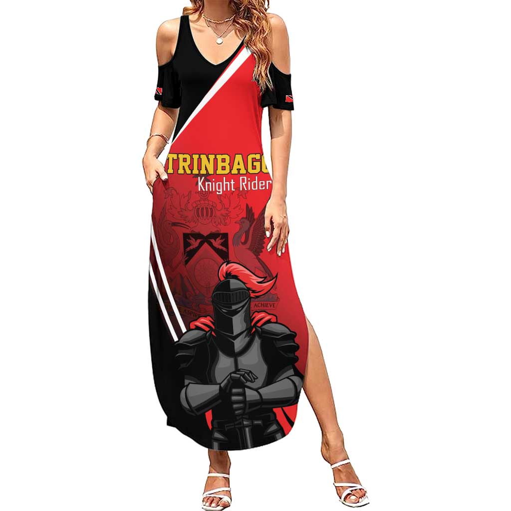 Custom Trinidad and Tobago Cricket Knight Riders Summer Maxi Dress Go Champion - Wonder Print Shop