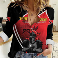 Custom Trinidad and Tobago Cricket Knight Riders Women Casual Shirt Go Champion - Wonder Print Shop