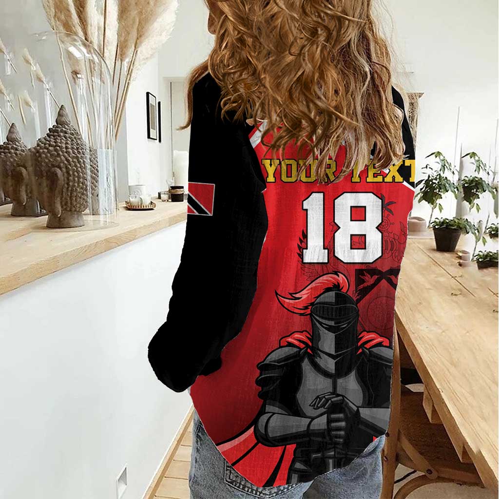 Custom Trinidad and Tobago Cricket Knight Riders Women Casual Shirt Go Champion - Wonder Print Shop