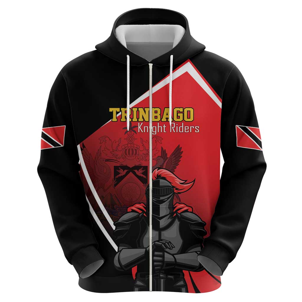 Custom Trinidad and Tobago Cricket Knight Riders Zip Hoodie Go Champion - Wonder Print Shop