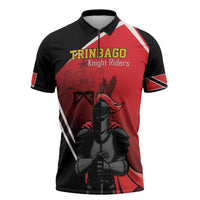 Custom Trinidad and Tobago Cricket Knight Riders Zipper Polo Shirt Go Champion - Wonder Print Shop
