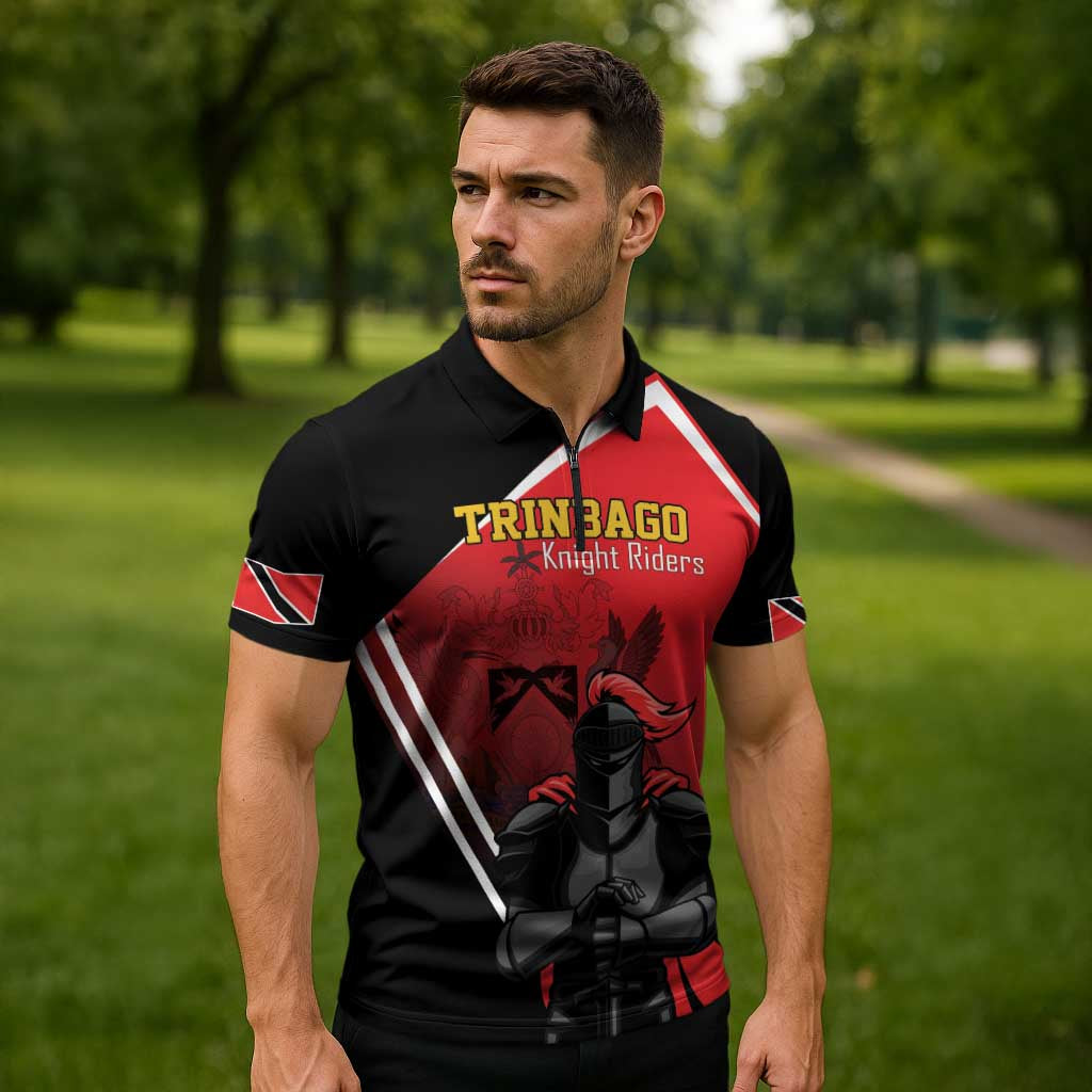 Custom Trinidad and Tobago Cricket Knight Riders Zipper Polo Shirt Go Champion - Wonder Print Shop