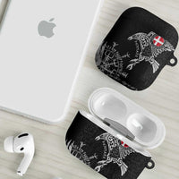 Denmark Viking Ravens AirPods Case Vegvisir Runes Pattern - Wonder Print Shop