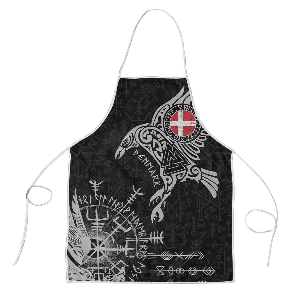 Denmark Viking Ravens Apron Vegvisir Runes Pattern - Wonder Print Shop