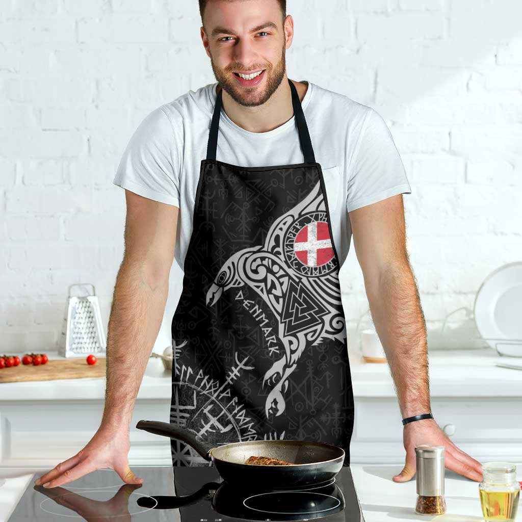 Denmark Viking Ravens Apron Vegvisir Runes Pattern - Wonder Print Shop