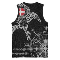 Denmark Viking Ravens Basketball Jersey Vegvisir Runes Pattern - Wonder Print Shop