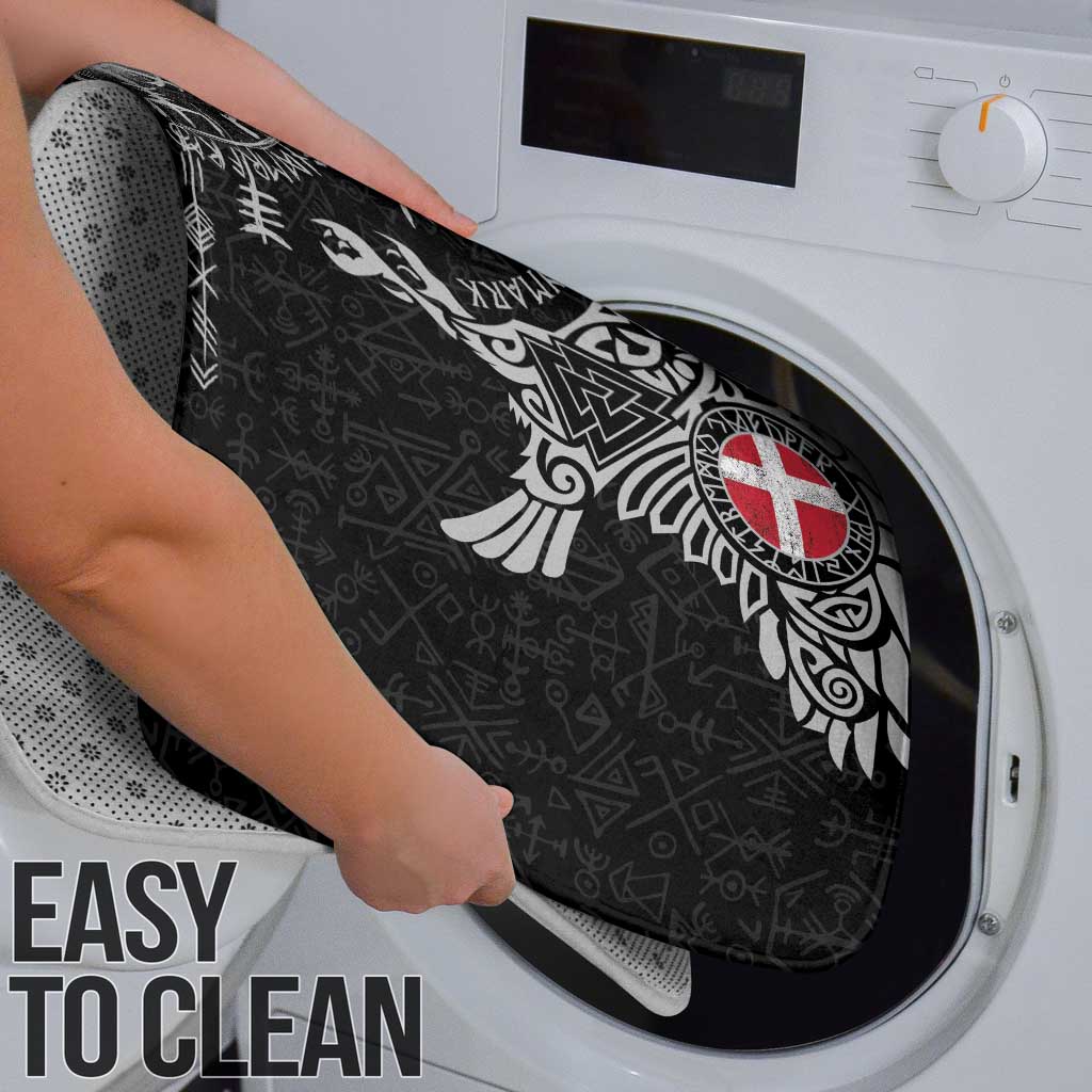 Denmark Viking Ravens Bathroom Set Vegvisir Runes Pattern - Wonder Print Shop