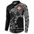 Denmark Viking Ravens Button Sweatshirt Vegvisir Runes Pattern - Wonder Print Shop