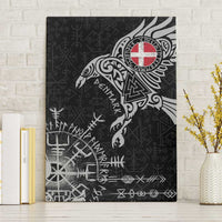 Denmark Viking Ravens Canvas Wall Art Vegvisir Runes Pattern - Wonder Print Shop
