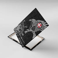 Denmark Viking Ravens Canvas Wall Art Vegvisir Runes Pattern - Wonder Print Shop