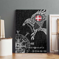 Denmark Viking Ravens Canvas Wall Art Vegvisir Runes Pattern - Wonder Print Shop