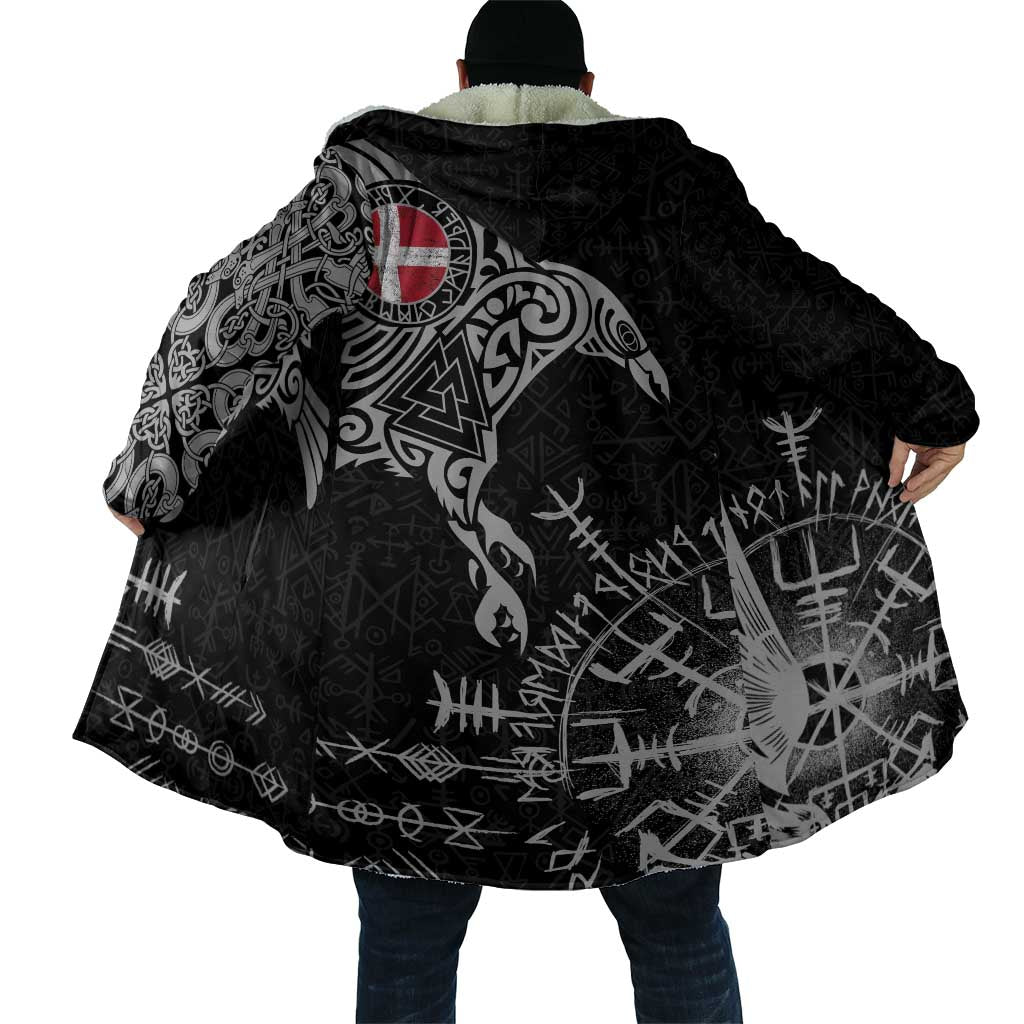 Denmark Viking Ravens Cloak Vegvisir Runes Pattern - Wonder Print Shop
