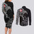 Denmark Viking Ravens Couples Matching Long Sleeve Bodycon Dress and Long Sleeve Button Shirt Vegvisir Runes Pattern - Wonder Print Shop