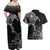 Denmark Viking Ravens Couples Matching Off Shoulder Maxi Dress and Hawaiian Shirt Vegvisir Runes Pattern - Wonder Print Shop