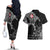 Denmark Viking Ravens Couples Matching Off The Shoulder Long Sleeve Dress and Hawaiian Shirt Vegvisir Runes Pattern - Wonder Print Shop