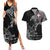 Denmark Viking Ravens Couples Matching Summer Maxi Dress and Hawaiian Shirt Vegvisir Runes Pattern - Wonder Print Shop