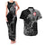 Denmark Viking Ravens Couples Matching Tank Maxi Dress and Hawaiian Shirt Vegvisir Runes Pattern - Wonder Print Shop