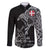 Denmark Viking Ravens Family Matching Off The Shoulder Long Sleeve Dress and Hawaiian Shirt Vegvisir Runes Pattern - Wonder Print Shop