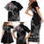 Denmark Viking Ravens Family Matching Short Sleeve Bodycon Dress and Hawaiian Shirt Vegvisir Runes Pattern - Wonder Print Shop