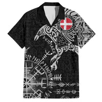 Denmark Viking Ravens Hawaiian Shirt Vegvisir Runes Pattern - Wonder Print Shop