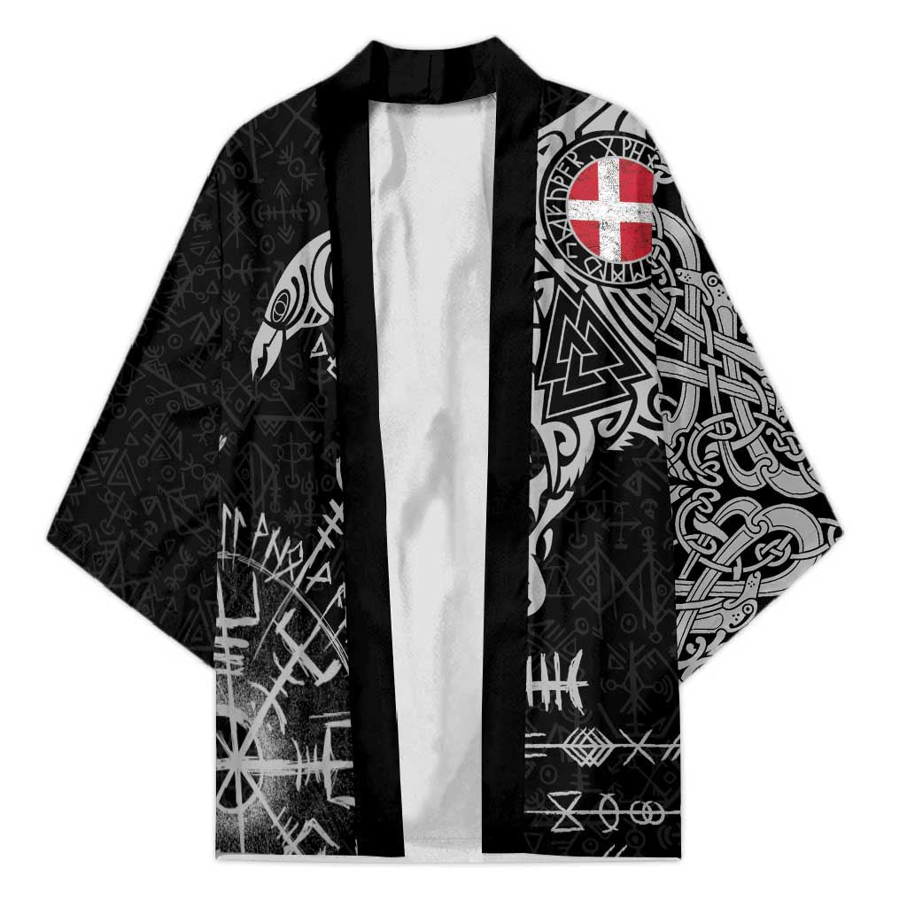 Denmark Viking Ravens Kimono Vegvisir Runes Pattern - Wonder Print Shop